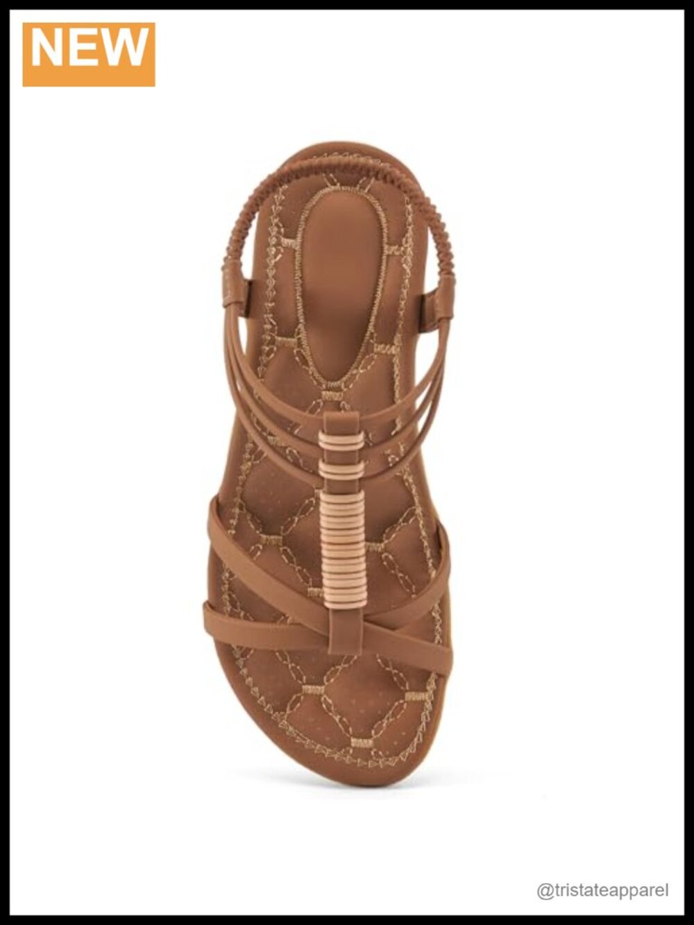 Women's Gladiator Flat Sandals Faux Leather Strappy Cushioned Walking Summer